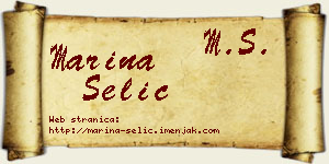 Marina Selić vizit kartica